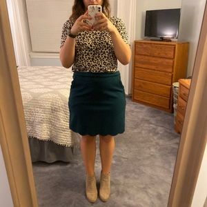 Dark green scalloped skirt